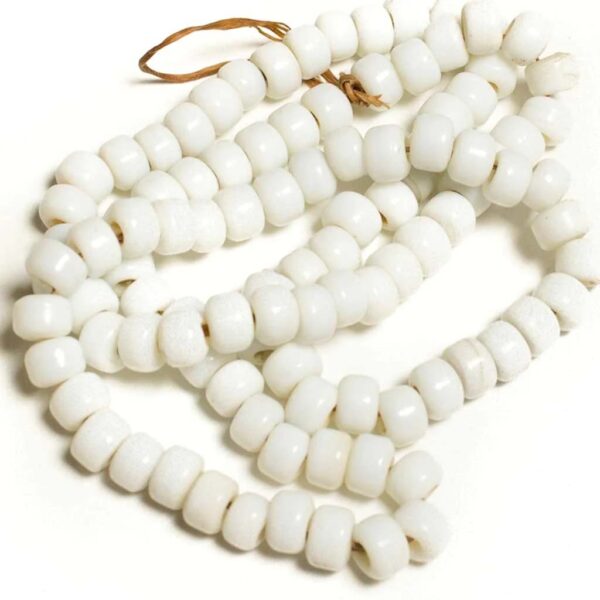 Glass Crow Bead 6x9mm Opaque White