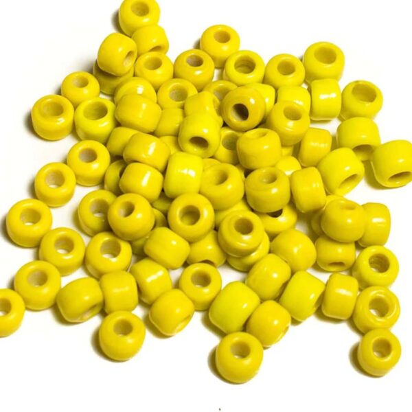 Glass Crow Bead 6x9mm Opaque Yellow